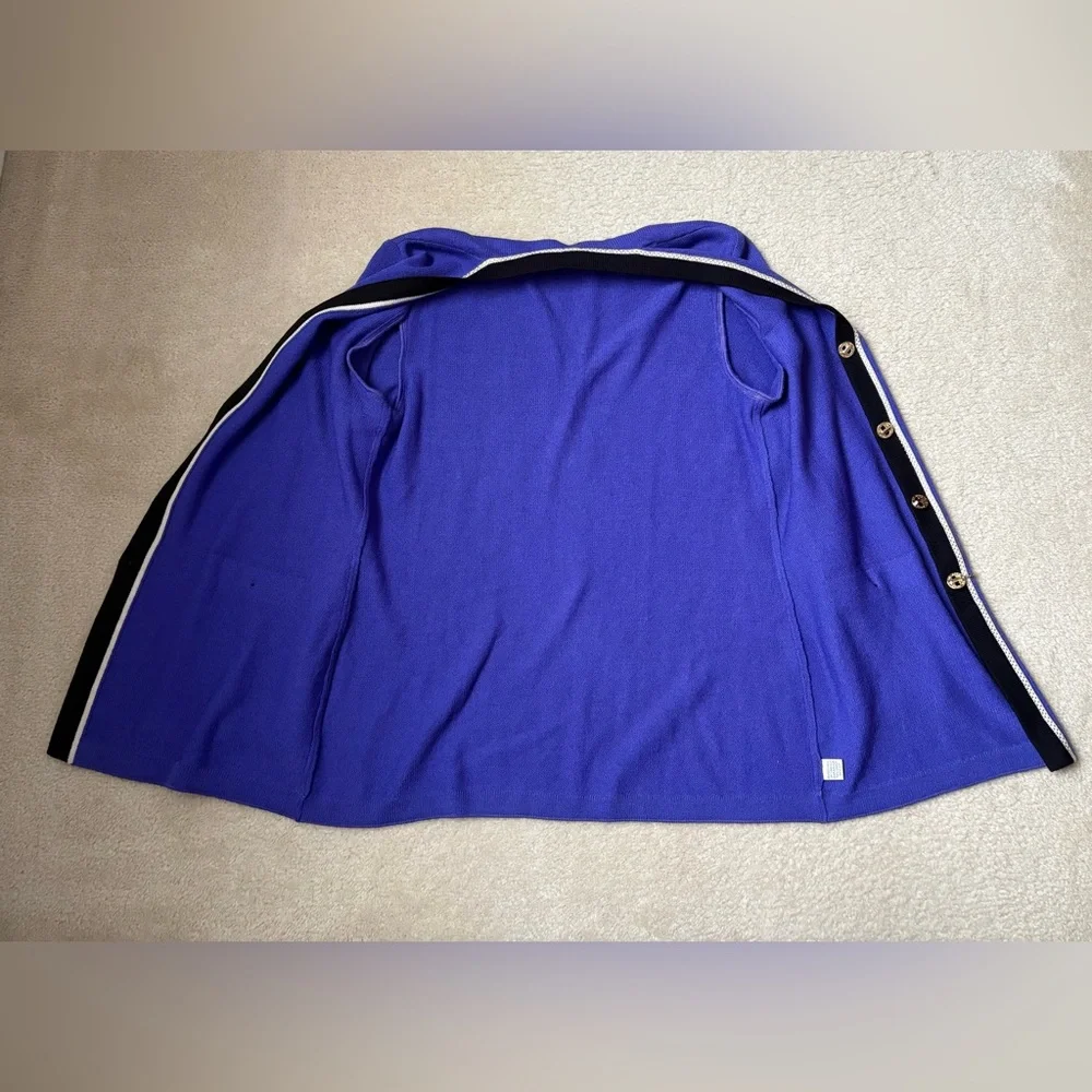 St John Santana knit cardigan jacket, purple/ blue, old money, preppy, sz 12 - Picture 8 of 9